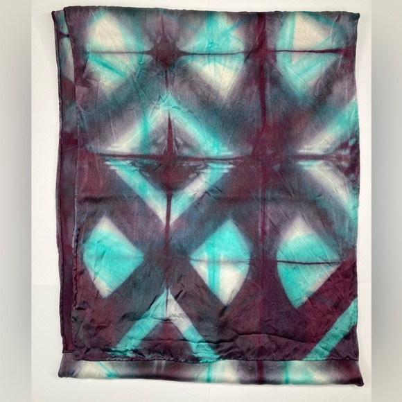 Hand Dyed Silk Scarf * Hand Rolled Border - Picture 8 of 8